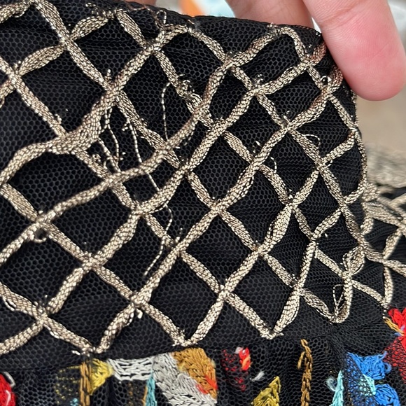 Alice + Olivia Kamryn Floral Fringe-Trim Maxi Skirt, Black/Multicolor size 2 - Picture 14 of 14